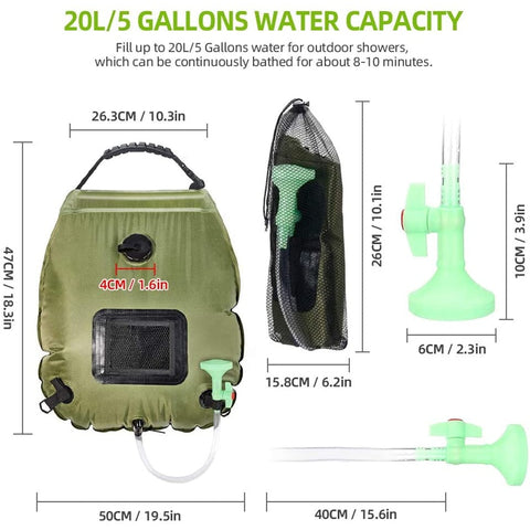 Outdoor Camping Hiking Solar Shower Bag - CAB industries