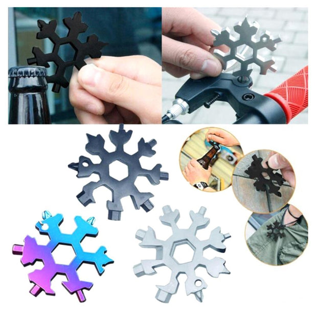 18-in-1 Portable Stainless Steel Snowflake Multi-Tool - CAB industries