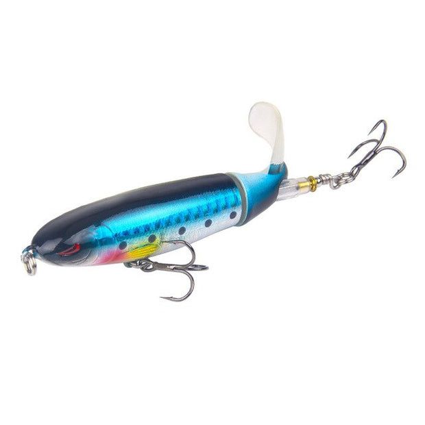 Whopper Popper Topwater Bait Hard Plopper Soft Rotating Tail Fishing Tackle Fishing Bait - CAB industries